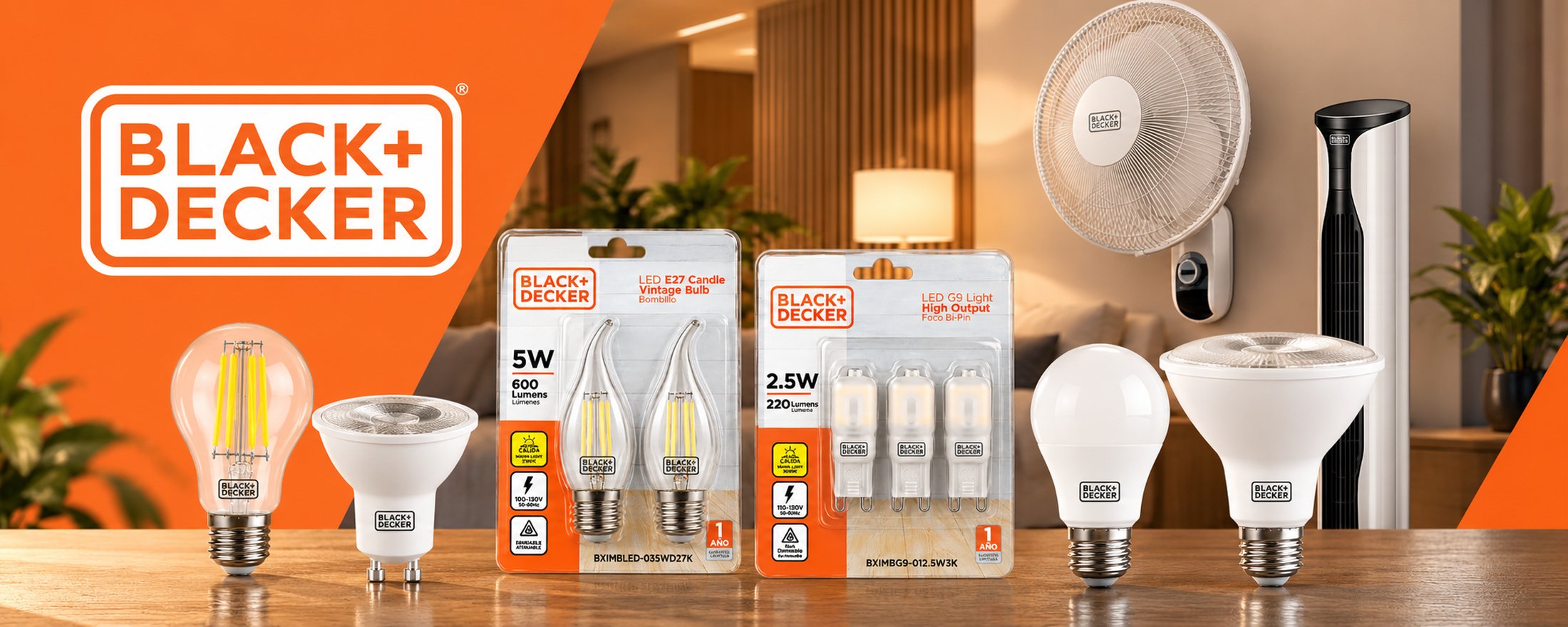 Black+Decker Bulbs and Fans - Banner